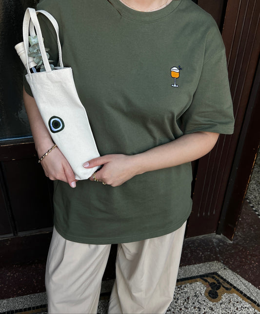 cotton tote bottle bag